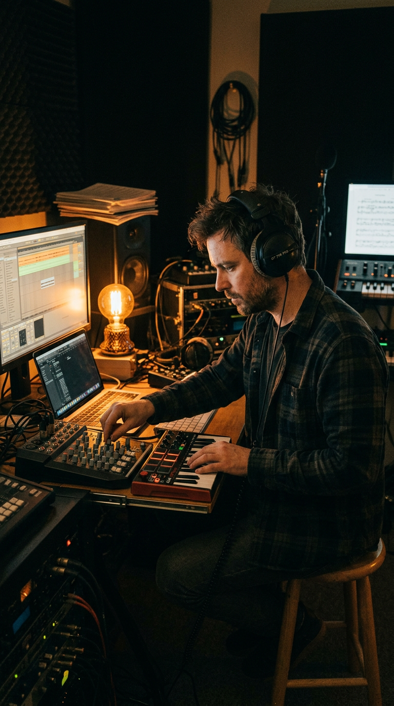 Sample profile photo of Sam Delacroix, a composer on Fused Book